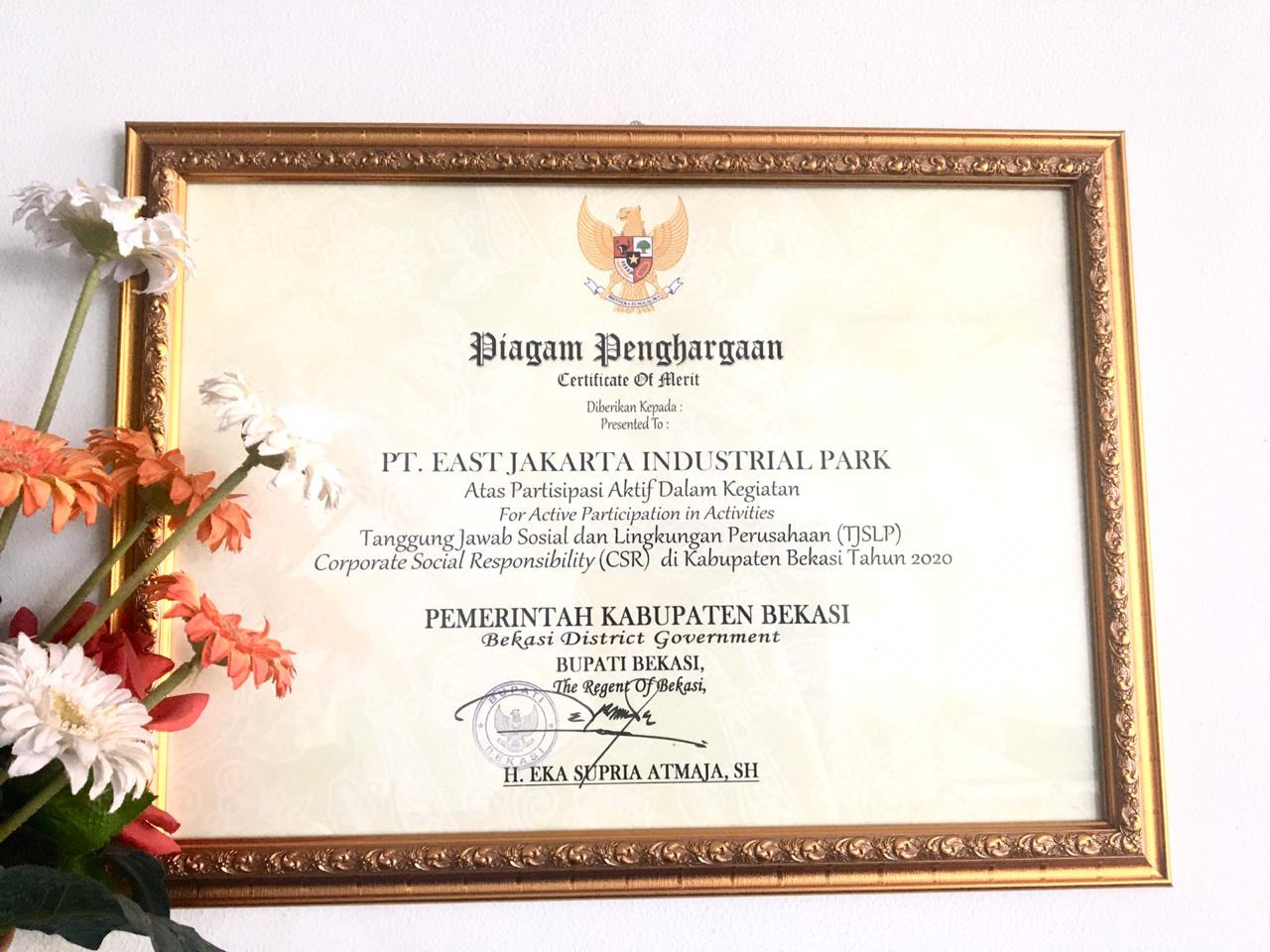 EJIP Receives CSR Award in Bekasi Regency 2020